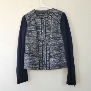 Ann Taylor Black and White Textured Blazer